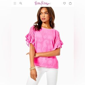 Lilly Pulitzer Women's Darlah Top In Pink Size medium